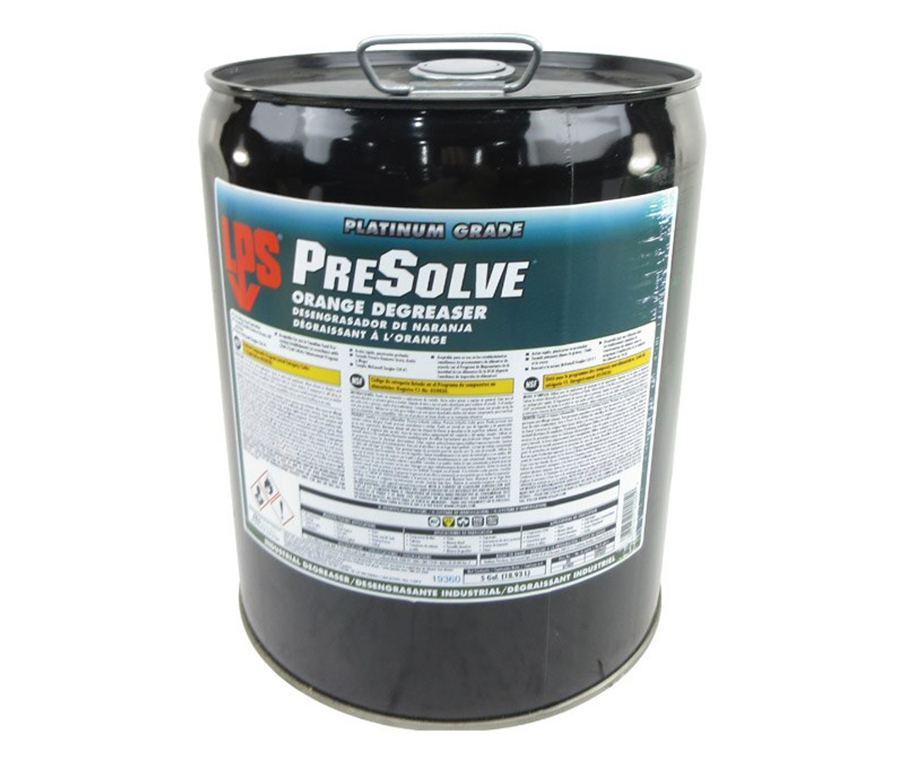 LPS 01405 PreSolve Off-White Orange Degreaser - 5 Gallon Steel